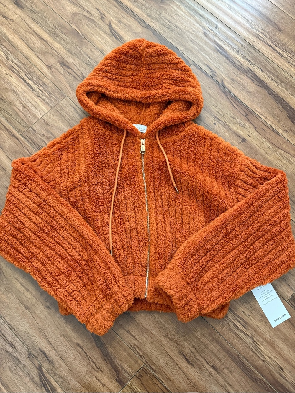 Love Poem Cropped Sherpa Zip Hoodie